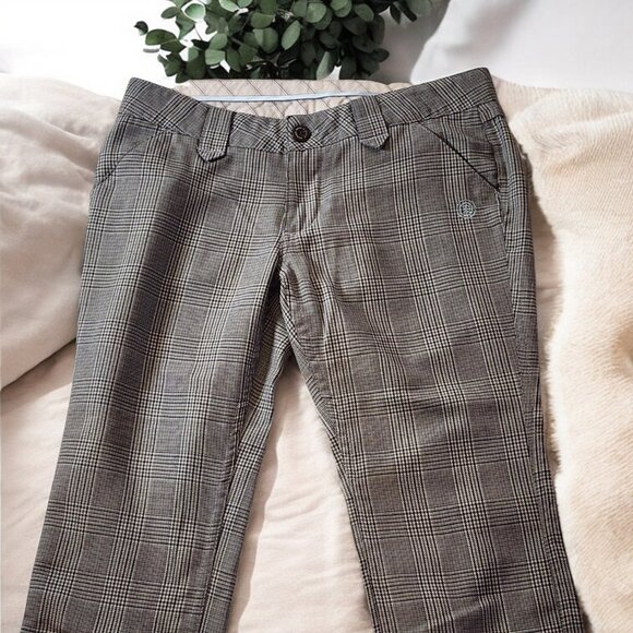 Element Plaid Cropped Pants Size 5 – Y2K Skater Style Capris, Gray Check - Picture 4 of 12